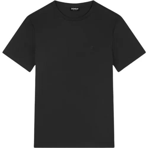 Schwarzes Baumwoll-Jersey T-Shirt , Herren, Größe: S - Dondup - Modalova