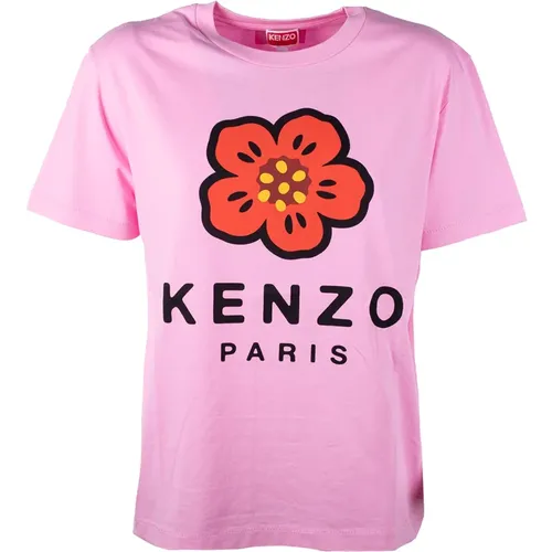 Boke Flower Loose T-shirt in Rose , Damen, Größe: S - Kenzo - Modalova