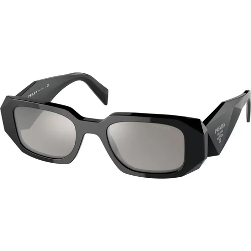 Schwarz Silber/Grau Silber Sonnenbrille , Damen, Größe: 49 MM - Prada - Modalova