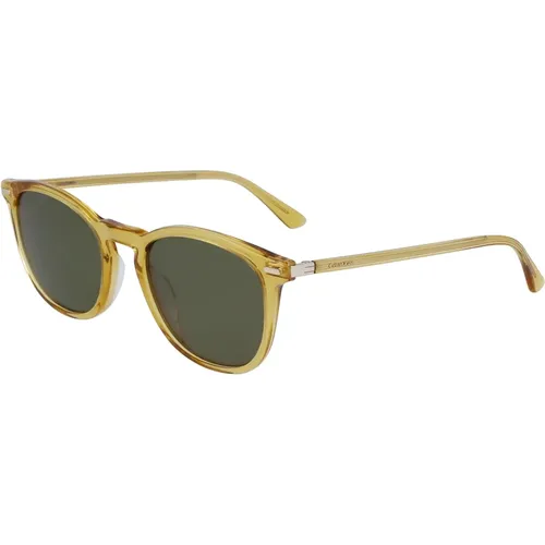 Butterscotch/Grüne Sonnenbrille , unisex, Größe: 52 MM - Calvin Klein - Modalova