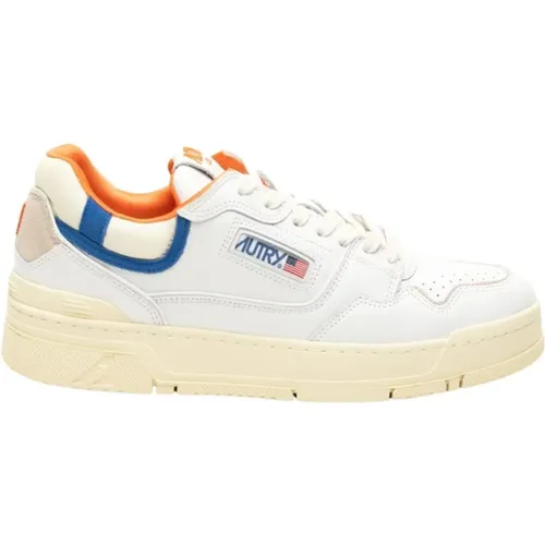 Weiße Low's Sneakers mit Wildledereinsätzen,Niedriger Sneaker Weiß Blau Orange - Autry - Modalova
