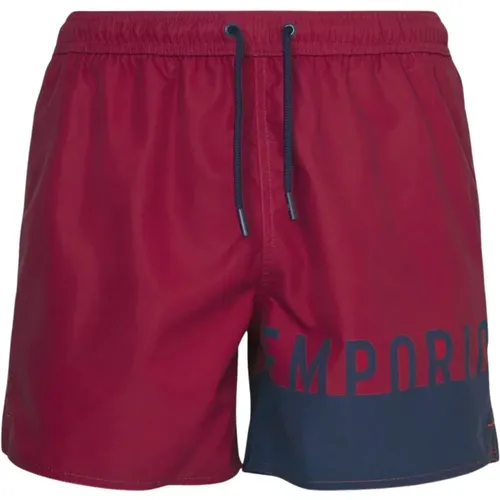 Rote Logo Badeshorts Emporio Armani - Emporio Armani - Modalova