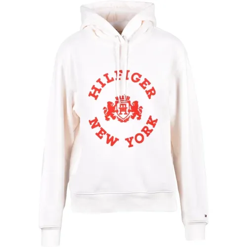 Stylischer Sweatshirt mit Baumwoll-Polyester Mix , Damen, Größe: S - Tommy Hilfiger - Modalova