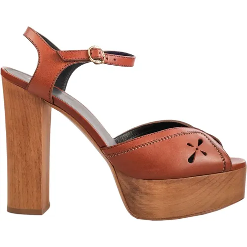 Wooden Leather Sandal , female, Sizes: 8 UK - Celine - Modalova