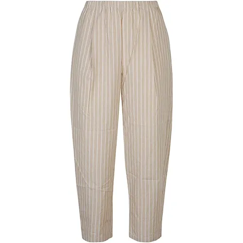 Striped Cotton Trousers , female, Sizes: L - Apuntob - Modalova