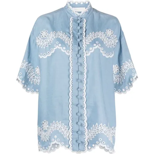 Exquisite Embroidered Cotton Shirt , female, Sizes: M - Zimmermann - Modalova