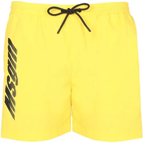 Logo -Druckshorts , Herren, Größe: L - MSGM - Modalova