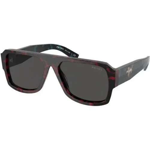 Sonnenbrille mit kühlem rotem Rahmen - Prada - Modalova