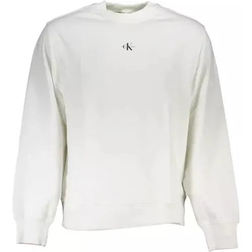 Brushed Cotton Sweater with Logo Print , male, Sizes: S, L, M - Calvin Klein - Modalova