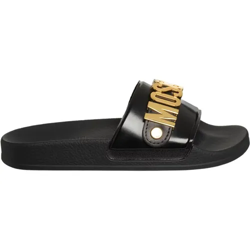 Plain Slides Sandals , female, Sizes: 4 UK, 6 UK - Moschino - Modalova