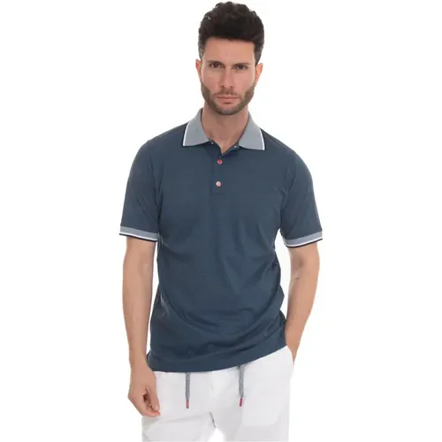 Short Sleeve Polo Shirt with Contrast Trim , male, Sizes: M - Kiton - Modalova