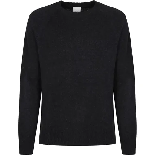 Schwarzer Heather Luxus Wollpullover , Herren, Größe: M - Calvin Klein - Modalova