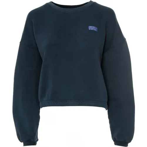 Weiches Cropped Sweatshirt mit Rundhalsausschnitt , Damen, Größe: S - American vintage - Modalova