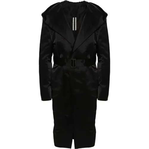 Hooded Coat with Stud Detailing , male, Sizes: M - Rick Owens - Modalova