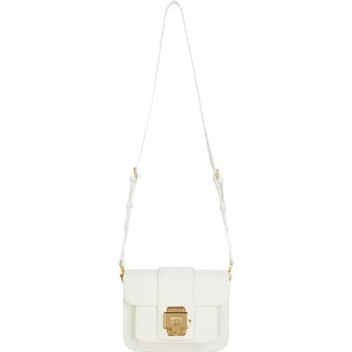 Synthetische Messanger-Tasche mit Eyelike Lock,Weiße Schultertasche mit Gold-Logo - Chiara Ferragni Collection - Modalova