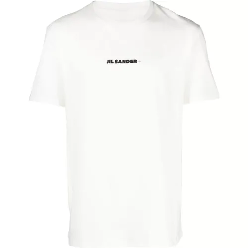 Weißes Logo Baumwoll T-shirt , Herren, Größe: S - Jil Sander - Modalova