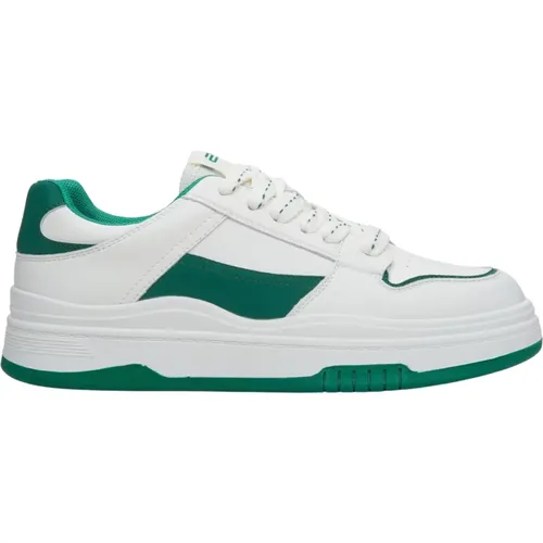 Damen Weiße & Grüne Leder Sneakers ES 8 Er00113314 , Damen, Größe: 37 EU - Estro - Modalova