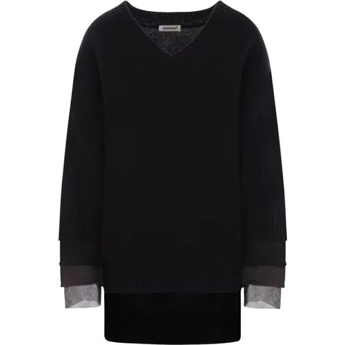 Schwarzer Woll V-Ausschnitt Pullover - Undercover - Modalova