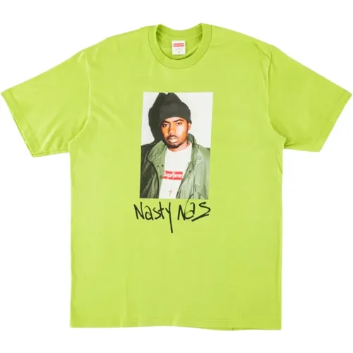 Limitierte Auflage Lime Nasty Nas T-Shirt , Herren, Größe: L - Supreme - Modalova