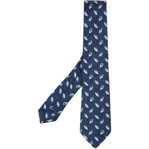 Silk Tie with Leaf Pattern , male, Sizes: ONE SIZE - Kiton - Modalova