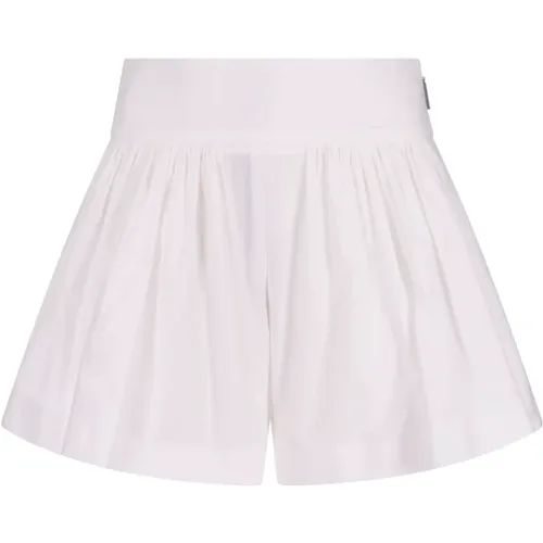 Flared Cotton Poplin Shorts , female, Sizes: XS, S, 3XS, 2XS - Msgm - Modalova
