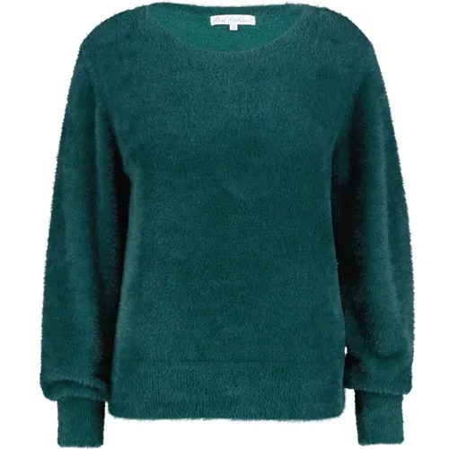 Fluffy Teal Sweater , Damen, Größe: M - Red Button - Modalova