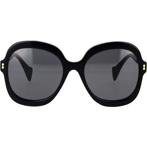 Geometric Oversize Sunglasses with Enamel Detail , female, Sizes: 57 MM - Gucci - Modalova