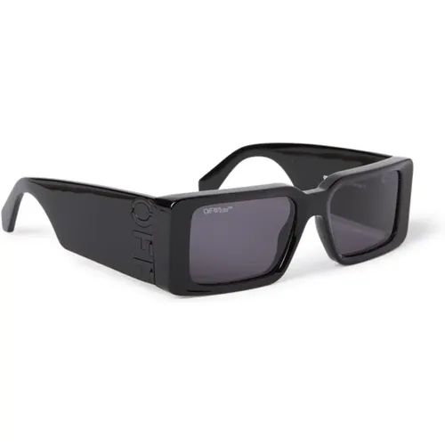 Milano Rectangular Sunglasses , unisex, Sizes: 54 MM - Off White - Modalova