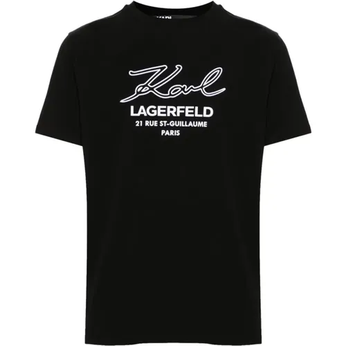Schwarze Logo Jersey T-shirts und Polos , Herren, Größe: S - Karl Lagerfeld - Modalova