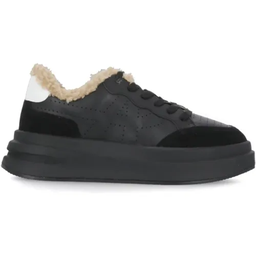 Leather Sneakers with Perforated Details , female, Sizes: 7 UK, 6 UK, 5 UK, 3 UK - Ash - Modalova