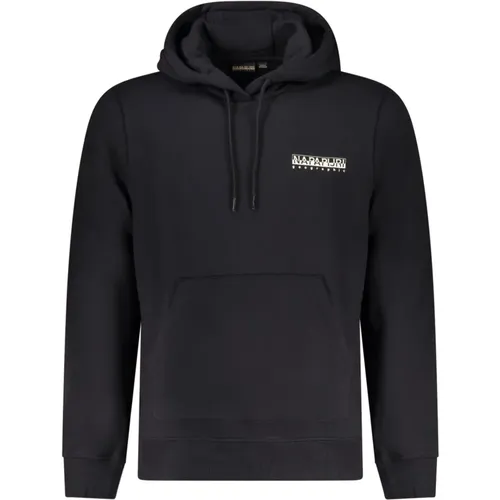 Schwarzer Hoodie mit Logo-Print , Herren, Größe: L - Napapijri - Modalova