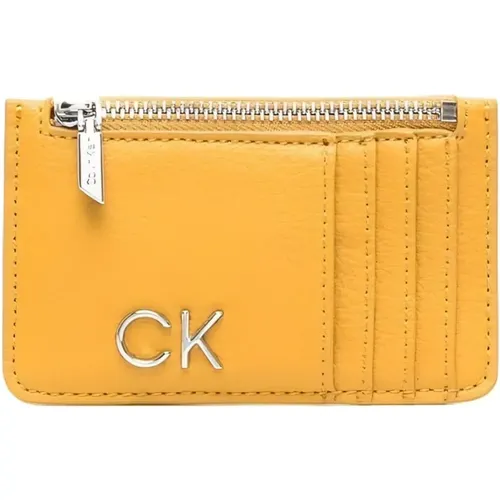 Gold Wallet and Cardholder for Modern Women , female, Sizes: ONE SIZE - Calvin Klein - Modalova