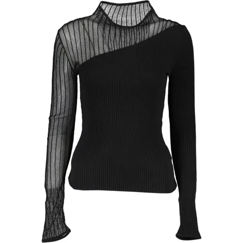 Eleganter Crew Neck Sweater mit Kontrastdetails , Damen, Größe: S - PATRIZIA PEPE - Modalova