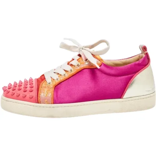 Pre-owned Leather sneakers , female, Sizes: 5 1/2 UK - Christian Louboutin Pre-owned - Modalova