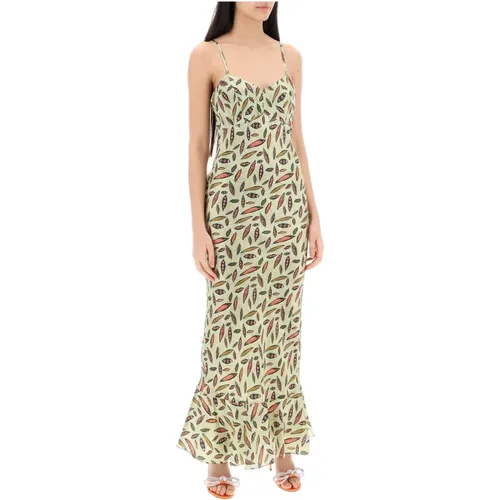 Abstract Floral Sleeveless Maxi Dress , female, Sizes: S - Saloni - Modalova