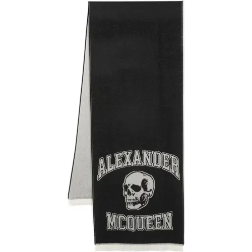 And Gray Logo Scarf , male, Sizes: ONE SIZE - alexander mcqueen - Modalova