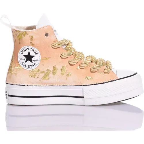 Handgemachte Goldene Rosa Sneakers , Damen, Größe: 41 EU - Converse - Modalova