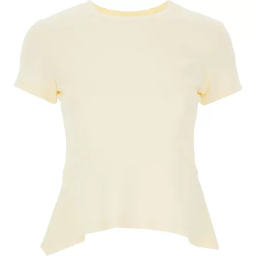 Zeitloses Cream T-Shirt für modebewusste Frauen , Damen, Größe: XS - Liviana Conti - Modalova