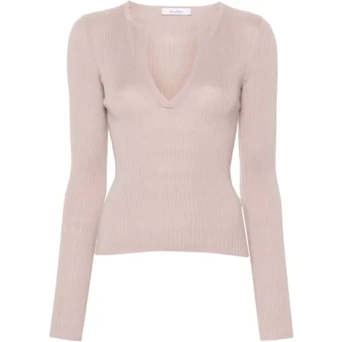 Powder Cashmere-Silk Sweater , female, Sizes: XS, L, M - Max Mara - Modalova