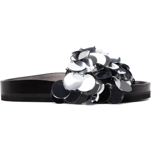 Silver Sandals for Women , female, Sizes: 8 UK, 5 UK, 3 UK, 6 UK, 4 UK, 7 UK - Paco Rabanne - Modalova