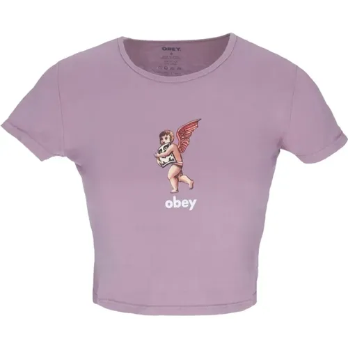 T-Shirts , Damen, Größe: M - Obey - Modalova