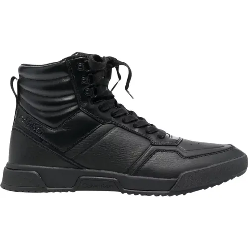 Leather High Top Sneakers , male, Sizes: 11 UK - Calvin Klein - Modalova