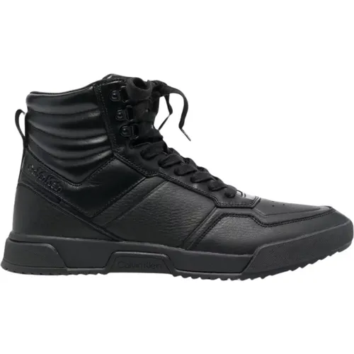 Leather High Top Sneakers , male, Sizes: 12 UK, 11 UK - Calvin Klein - Modalova