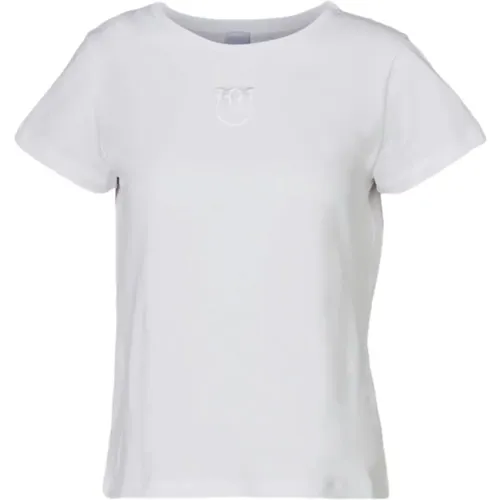 Besticktes Logo Jersey T-Shirt , Damen, Größe: L - pinko - Modalova