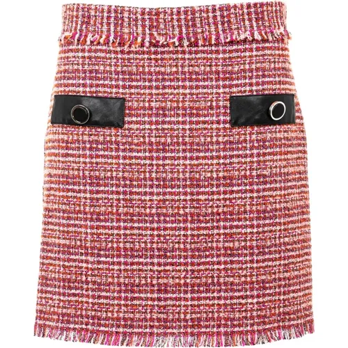 Short winter skirt with fringes , female, Sizes: M - pinko - Modalova