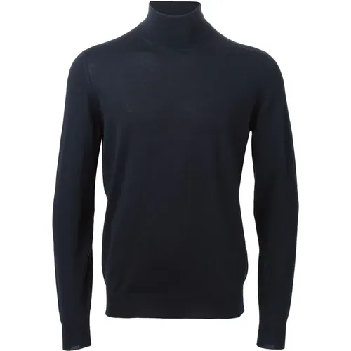 Navy Merino Turtleneck , male, Sizes: 2XL - Drumohr - Modalova