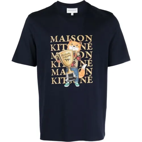 Fox Champion T-shirt in , male, Sizes: M - Maison Kitsuné - Modalova