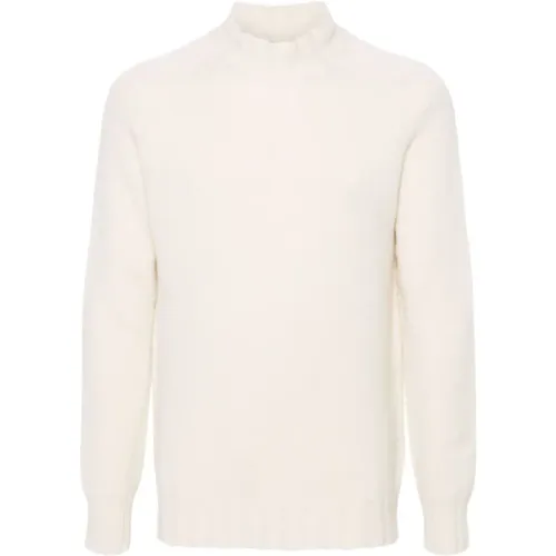 Cream White Cashmere Knitted Sweater , male, Sizes: 2XL, XL, M, L - Tagliatore - Modalova