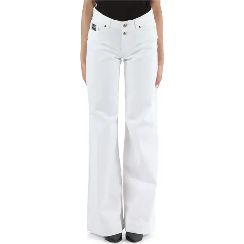 Low waist flared jeans with five pockets , female, Sizes: W26, W25 - Versace Jeans Couture - Modalova