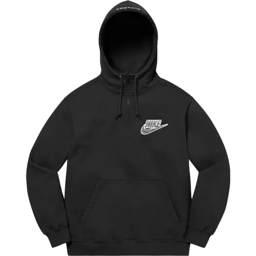 Limitierte Auflage Half Zip Hooded Sweatshirt Schwarz , Herren, Größe: L - Nike - Modalova
